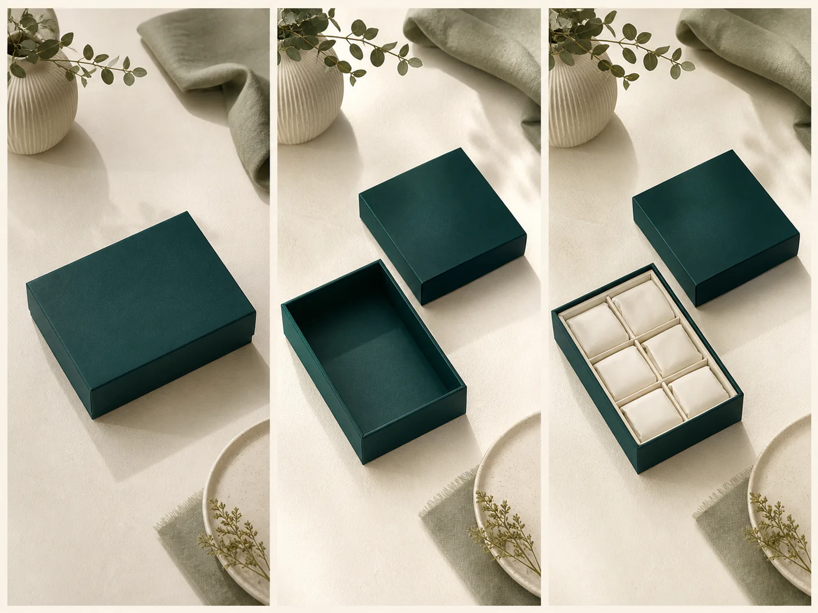 Illustrative short-video chocolate gift box concept with staged opening sequence frames
