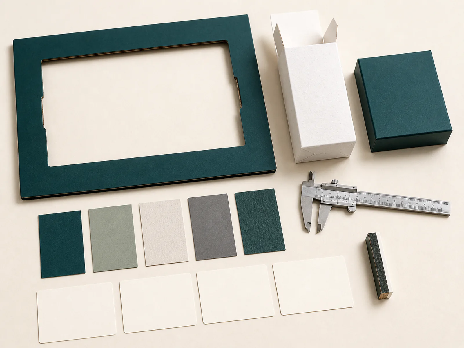 Illustrative quality-control video plan using packaging samples tools and blank storyboard cards